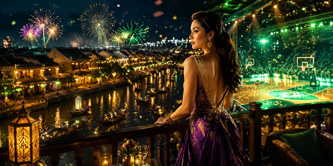 Người hâm mộ bóng rổ tại Hội An thưởng thức cà phê và theo dõi kèo cược trên điện thoại