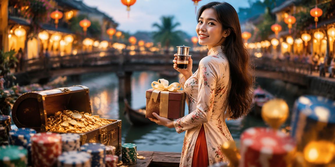 Góc cà phê Hội An với người dùng đang phân tích tỷ lệ kèo bóng đá trên laptop
