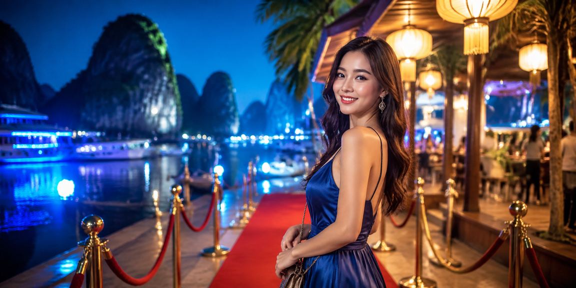 Khung cảnh giải trí về đêm tại Ninh Bình với người dùng chơi game casino trên thiết bị di động